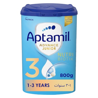 Aptamil Advance Junior 3 Growing Up Formula Milk From 1-3 Years, Easy To Use Pack, 800g