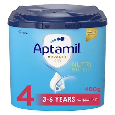 أبتاميل أدفانس كيد 4 تركيبة حليب  للنمو من عمر 3 إلى 6 سنوات، حزمة سهلة الاستخدام، 400 غرام