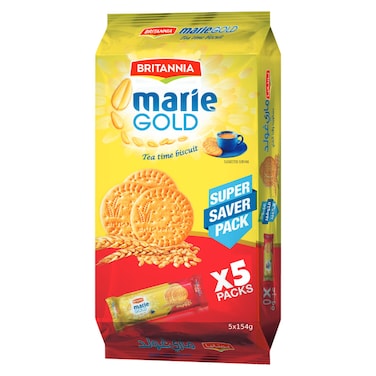 Britannia Marie Gold, 154g Pack of 5