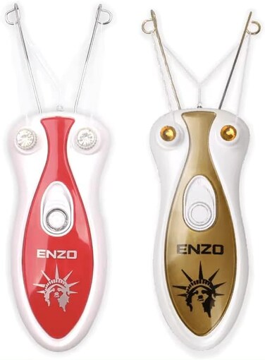 PrecisionWare Enzo EN-6088 Facial Epilator, Precision Hair Removal For Women, Rechargeable And Portable With Gentle, Effective Results-Intl Version (Red)