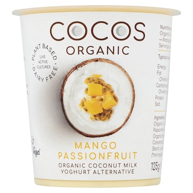 Cocos Organic Mango and Passion Fruit Coconut Yoghurt, 125g