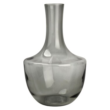 مزهرية زجاجية رمادية 25×14.5 سم