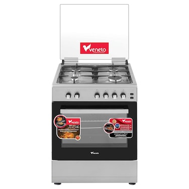 Veneto 4 Burner Gas Cooker VG66C Silver 60x60cm