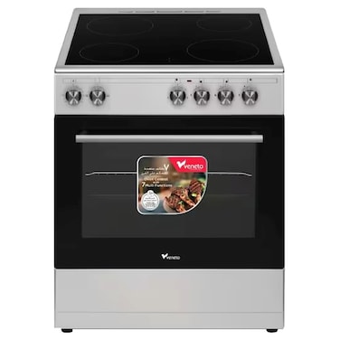 Veneto 4 Cooking Zone Electric Ceramic Cooker VEC66 Silver 60x60cm