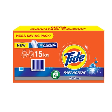 Tide Automatic Detergent Powder Megabox Original 7.5kg Pack of 2