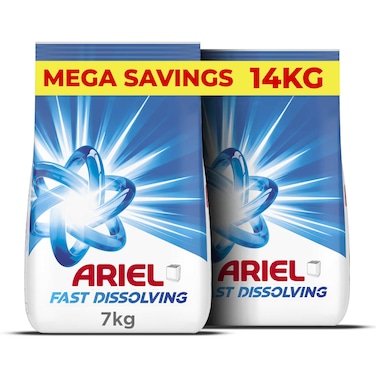 Ariel Detergent Powder Top Load Mega Box Original 7kg Pack of 2