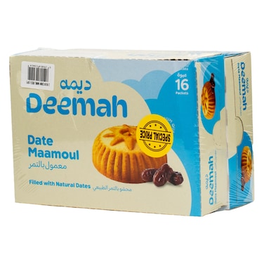 ديمه معمول محشو بالتمر الطبيعي علبة 16 معمول 16 غرام حزمة من 2