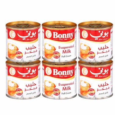 Bonny Evaporated Milk Can 170g Pack of 6