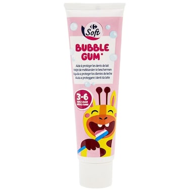 Carrefour Soft Bubble Gum Toothpaste 3 to 6 Years 50ml