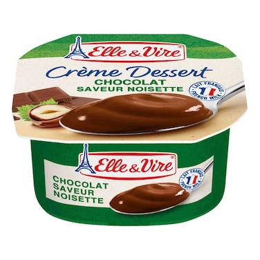 Elle &amp; Vire Cream Dessert Chocolate and Hazelnut, 100g