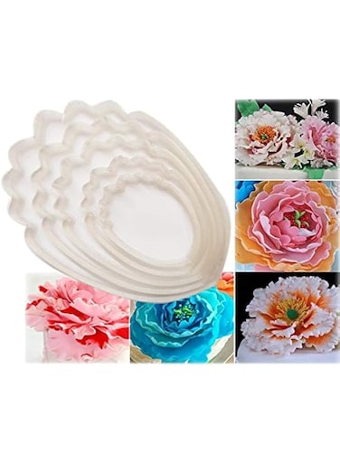 OHM Plastic Peony/hibiscus Flower Fondant Cutter gumpaste sugarcraft Wedding Cake Decorating Tools - 5PCS