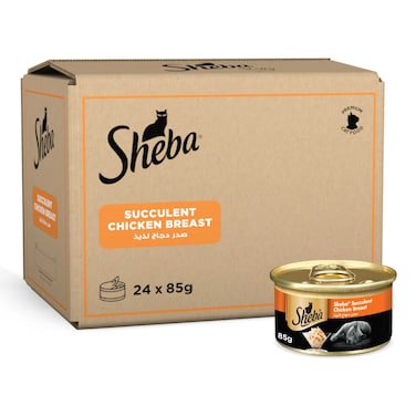 Sheba Cat Food Succulent Chicken Breast 85g Can (Pack of 24)