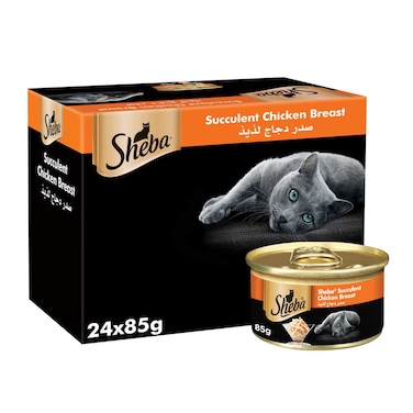 Sheba Cat Food Succulent Chicken Breast 85g Can (Pack of 24)