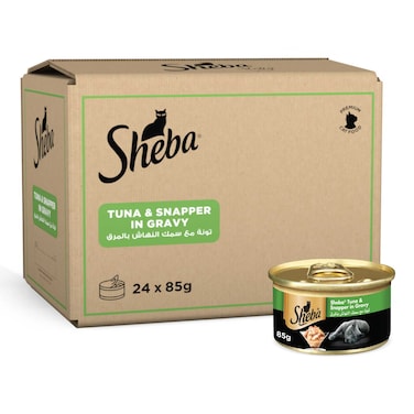 Sheba Cat Food Tuna &amp; Snapper, 85g Can (Pack of 24)
