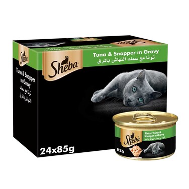 Sheba Cat Food Tuna &amp; Snapper, 85g Can (Pack of 24)