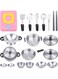 Homarket Mini Kitchen Pretend Play Accessories ,20pcs Tiny Size Stainless Steel Cookware Set,Cooking Utensils,Play Pots and Pans, Role Play Toys for Kids Boys Girls