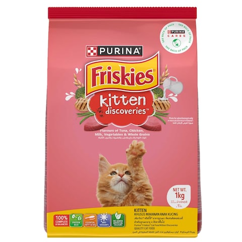 Purina Friskies Kitten Food Discoveries Flavours of Tuna, Chicken, Milk, Vegetables and Whole Grains Cat Food, 1kg