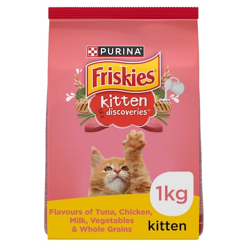 Purina Friskies Kitten Food Discoveries Flavours of Tuna, Chicken, Milk, Vegetables and Whole Grains Cat Food, 1kg