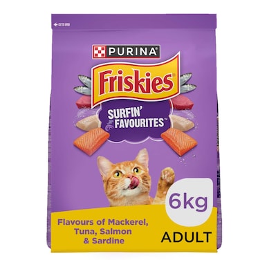 بورينا فريسكيز سيرفين فيفوريتس طعام القطط البالغة ماكريل وتونة وسلمون وسردين 6 كغ