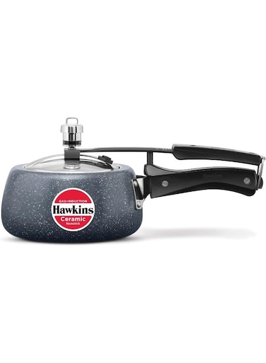 1.5Liters Ceramic Nonstick Pressure Cooker, Induction compatible (ICC15), Silver Silver