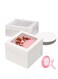 inch cake box, white biscuit box,disposable cake container for cookies,macarons, and pies.(20pcs=10 cake boxes, 10 cake box covers/40 pieces=20 cake boxes, 20 cake box covers)