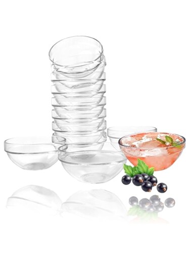 Sweet seven Set of 12 Mini Transparent Glass Bowls - 150 ml for Kitchen Prep, Desserts, Dips, Candy, and More