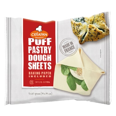 Creapan Puff Pastry Dough Sheets, 300g