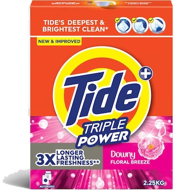 Tide Fast Action Plus Low Solution Detergent Powder Downy Floral Breeze 2.25kg