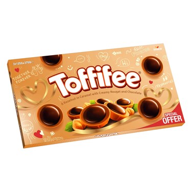 Storck Toffifee Creamy Nougat and Chocolate Toffee, 125g Pack of 3
