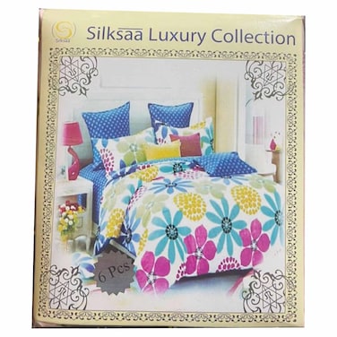 Silksaa Luxury Collection Pillow Case Set, Assorted Prints, 6 PCS