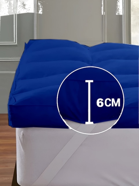 MAXQON Mattress Topper 6CM Thickness  Quilted Microfiber 600gsm, Color Blue, Double Size 140x200cm