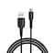 Porodo Metal Braided Type-C Cable 1.2m with Tube Packaging, Durable and Flexible for Fast Charging &amp; Data Sync, 5000+ Bend Lifespan, Reliable and High-Quality Performance - Black
