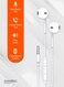 Porodo Soundtec Stereo Earphones, 3.5mm AUX Connector, High-Clarity Mic, Headphone Volume Control, Tangle-Free, Compatible with iPad, Smartphones, Tablets, Speakers - White
