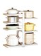 DESALOV Pots and Pans Organizer for Cabinet - 7 Tier Pot Rack, Freedom Spacing Adjustable Pan Organizer for Kitchen Organization &amp; Storage, Pot Lid Organizer, White