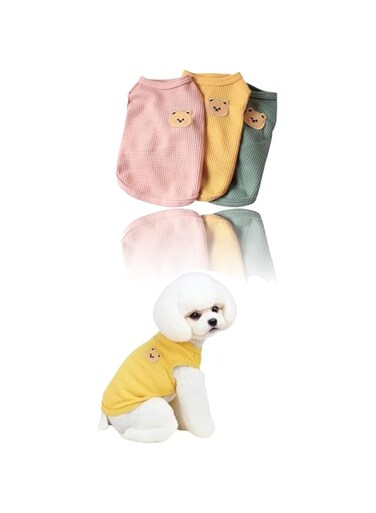 Sweet seven Summer-Ready Cotton Dog Shirt - Lightweight Pet T-Shirts for Comfortable Wear, Soft and Breathable, Stretchy Sleeveless Vest - Dog Apparel for Medium and Small Dogs (Size L)