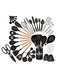 HOME Kitchen Utensils Set- 44PCS Silicone Cooking Utensils with Holder, Umite Chef Heat Resistant Kitchen Utensil Spatula Set for Nonstick Cookware, Black Wooden Handles Kitchen Gadgets Tools Set