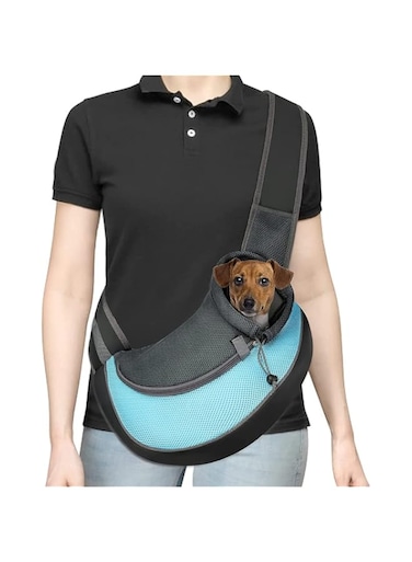 NeoStyle Dog Sling Carrier,Breathable Mesh Puppy Carrier, Portable Travel Cat Sling, Adjustable Dog Pet Carrier Sling Hand Free (37 * 29 * 25cm, Baby Blue)