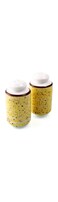 Porceletta Color Glaze Porcelain Cylindrical Salt and Pepper Shakers 2-Piece Set, Yellow