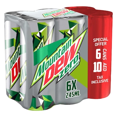 Mountain Dew Zero Can 245ml Pack of 6
