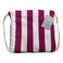 La Collection 250 GSM Polyester Digital Print Beach Towel Pink Stripe 70x140cm and Cotton Two Cord Pocket Bag 32x35cm