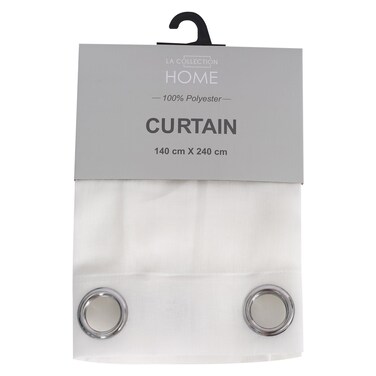 La Collection 100 GSM Polyester Sheer Curtain 240000 White 140x240cm