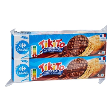 Carrefour Classic Tikito Milk Chocolate Biscuit 200g Pack of 2