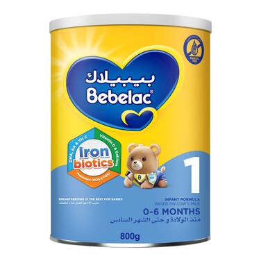 Bebelac Nutri 7-in-1 Growing-Up Infant Formula Milk, Stage 1, from 0 to 6 Months, 800g