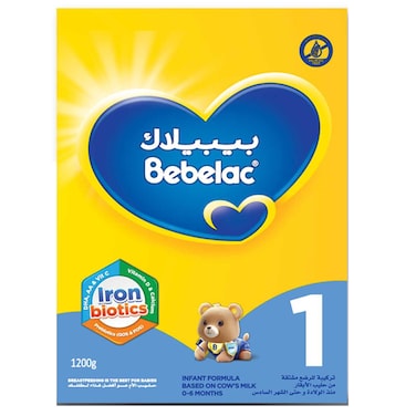 Bebelac Nutri 7-in-1 Growing-Up Infant Formula Milk, Stage 1, from 0 to 6 Months, 1200g