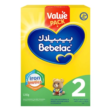 Bebelac Nutri 7-in-1 Growing-Up Formula Milk, Stage 2, from 6 to 12 Months, 1200g