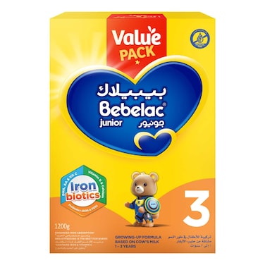 Bebelac Junior Nutri 7-in-1 Growing-Up Formula Milk, Stage 3, from 1 to 3 Years, 1200g