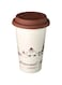 De'Longhi Globetrotter Coffee Mug - Handmade Double-Wall Ceramic Thermal Mug, Silicone Lid, Keeps Drinks Warm Longer, Microwave and Dishwasher Safe, 1-Year Warranty, Brown DLSC057