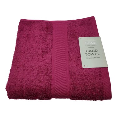 لا كوليكشن منشفة يد قطنية 420 غرام لكل متر مربع لون عنابي 50×90 سم