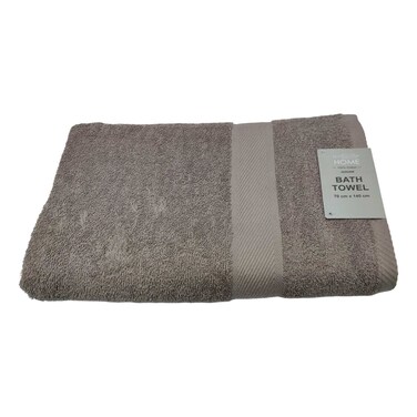 لا كوليكشن منشفة حمام قطنية 420 غرام لكل متر مربع رمادية متوسطة 70×140 سم