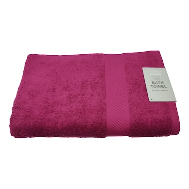 لا كوليكشن منشفة حمام قطنية 420 غرام لكل متر مربع لون عنابي 70×140 سم